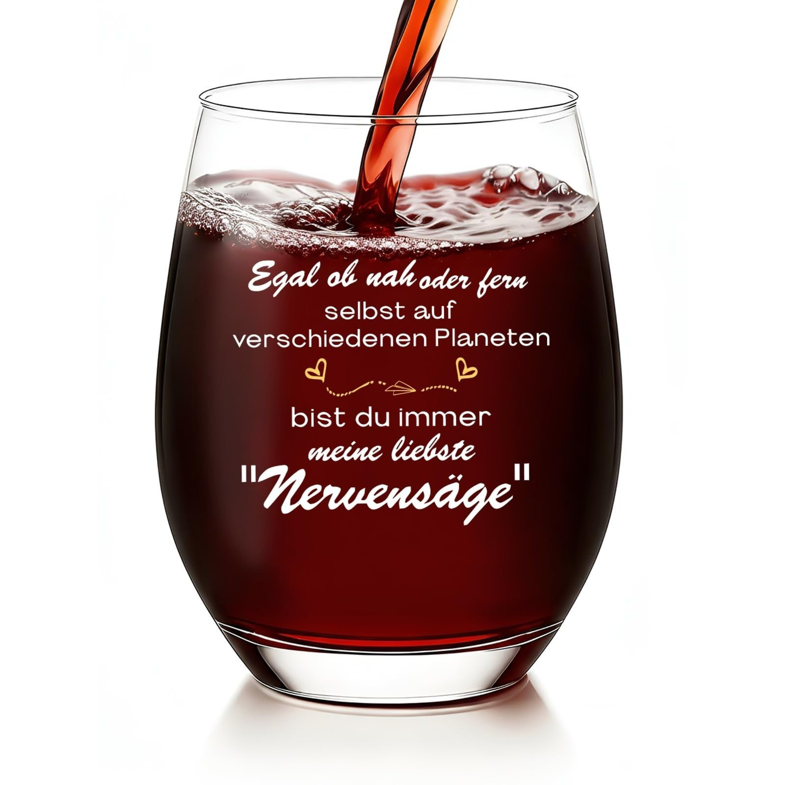 Image of Gifts For Boyfriend, Best Girlfriend Gifts, Wine Glasses With Gift Message, Birthday Gift For , Wine Glasses To Go, Friendship Gifts For Christmas, 520ml