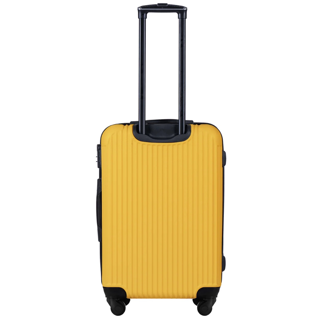set de   din 3 piese  +   (28/24/20) cu carcasă dură durabilă | roți rotative 360° | lacăt tsa | pentru călătorii în cabină, mare și   |  . 75 x 50 x 30 cm / 64.5 x 44 x 26.5 cm / 55 x 40 x 20 cm | culori:  , negru | gratuit la bord