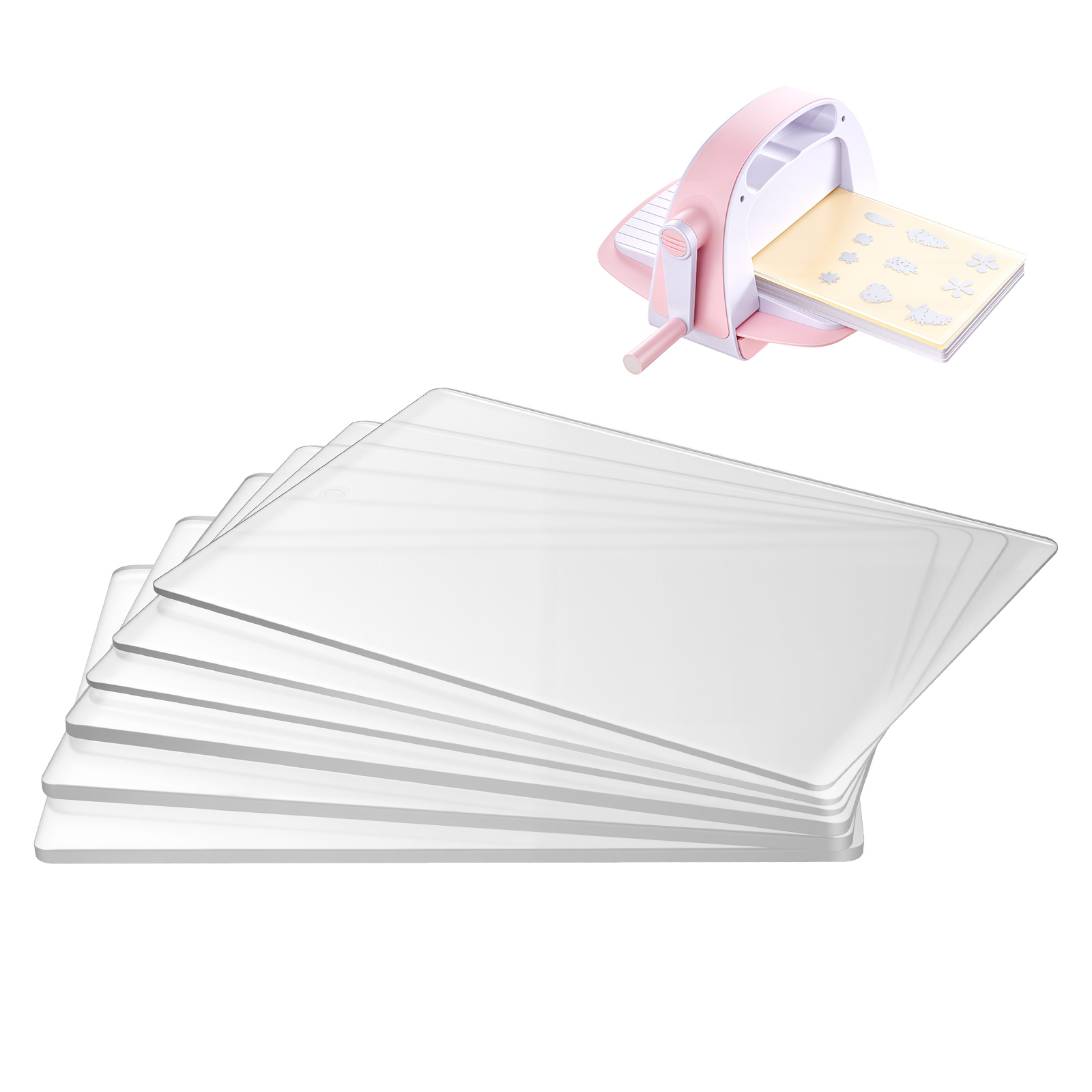 Image of Vevor Cutting Plates, 6pcs, 8.86 X 6.14 In, Clear Polycarbonate Material, Die Cut Pads Compatible With Vevor Die Cutting And Embossing Machine Km-1860, For Scrapbooking, Card Making, Crafting