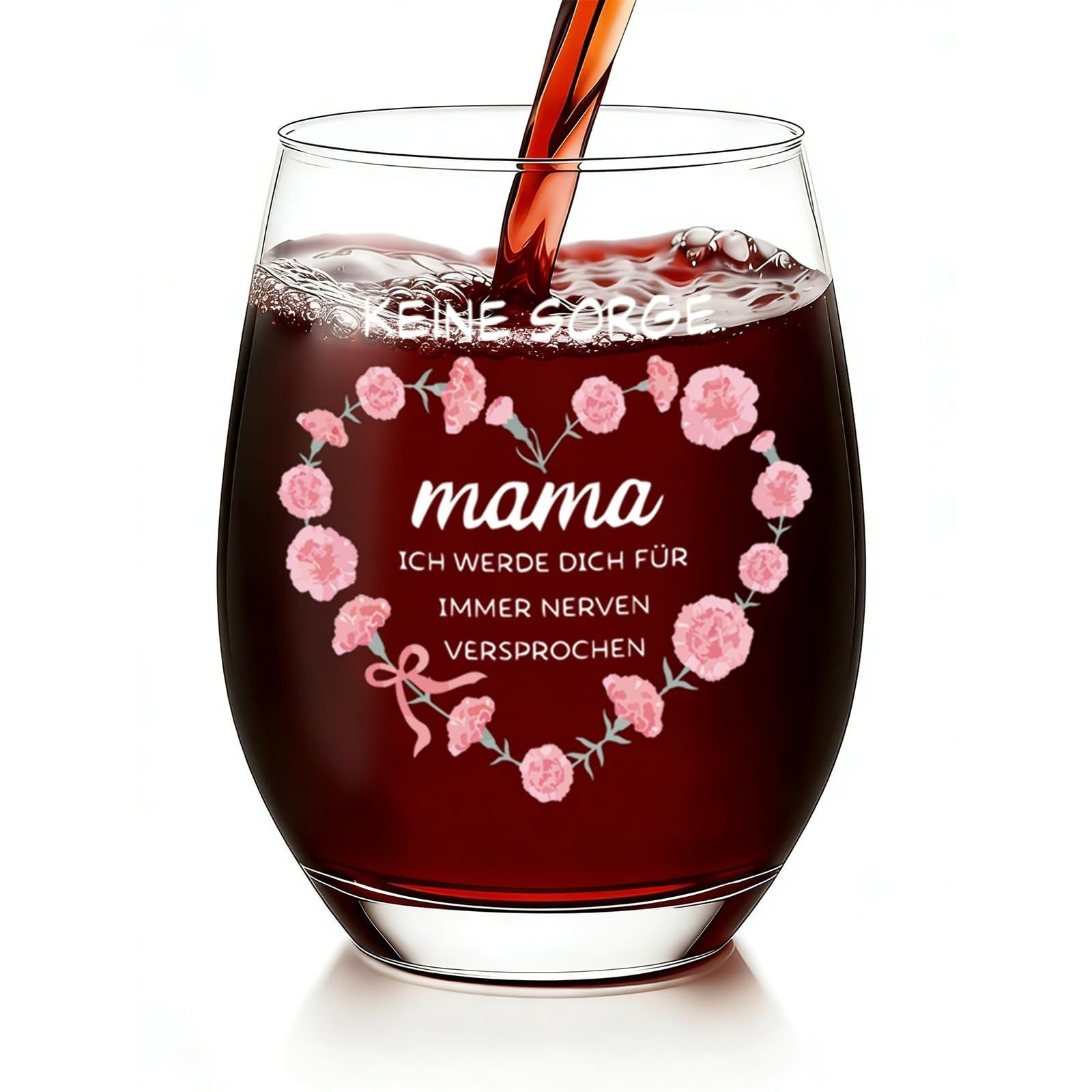 Image of Birthday Gift For Mom, Wine Glasses With Gift Message, Gifts For Women, Wine Glasses To Go, Delicate Red Wine Glasses, Mother's Day Gifts, Christmas Gifts, 520ml