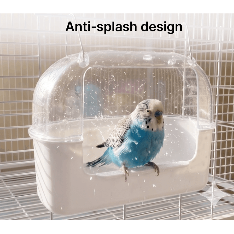 TEMU Bac à bain pour cage – récipient de bain transparent pour perroquets et – hygiénique facile par Land