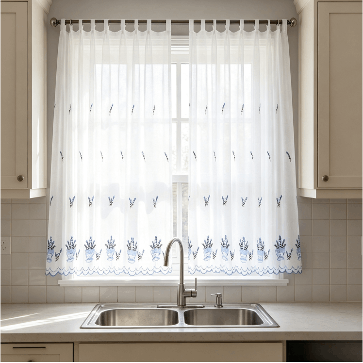 TEMU HOME Cortina de Cocina - Diseño y 100 x 150 cm ( 1pcs ) 100% Poliéster: Tejido resistente y duradero, ideal para el de la cocina. Fácil de