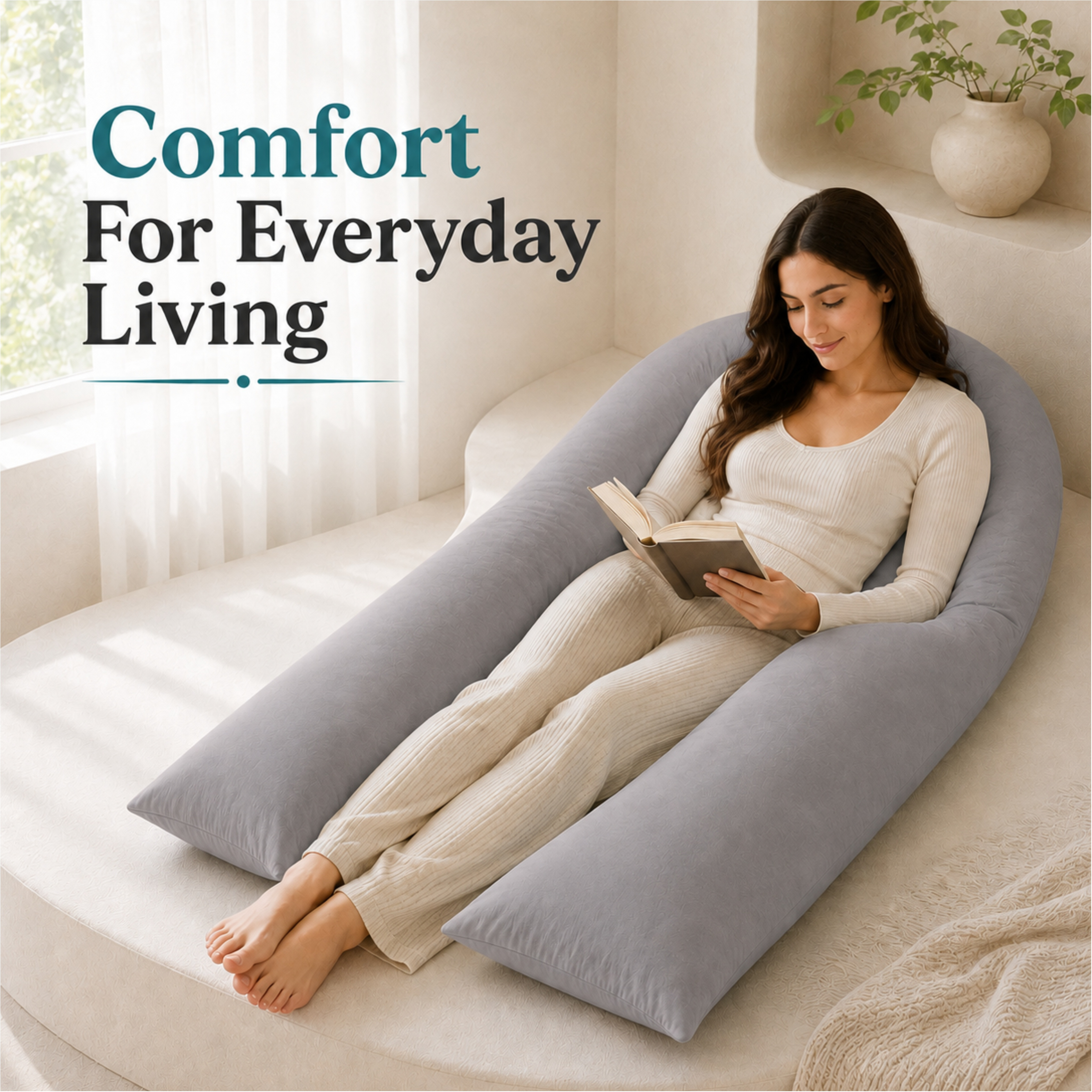 TEMU 12ft U Pillow Cases Soft Washable Pillow Covers