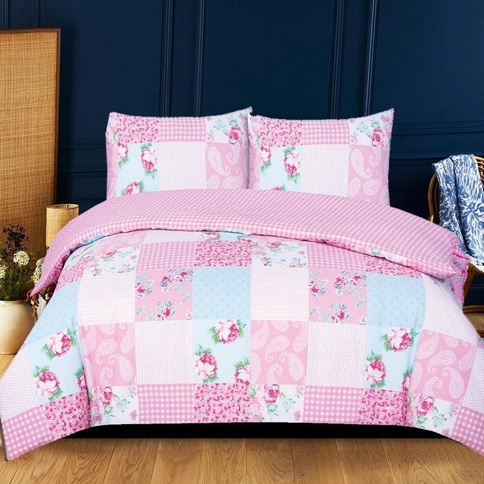 TEMU Duvet Cover Set Rich Cotton - Soft Thick Solid Damask Pattern Printed Duvets Covers 3pcs Comforter Bed Cover Bedding Set With 2 Pillow Shams