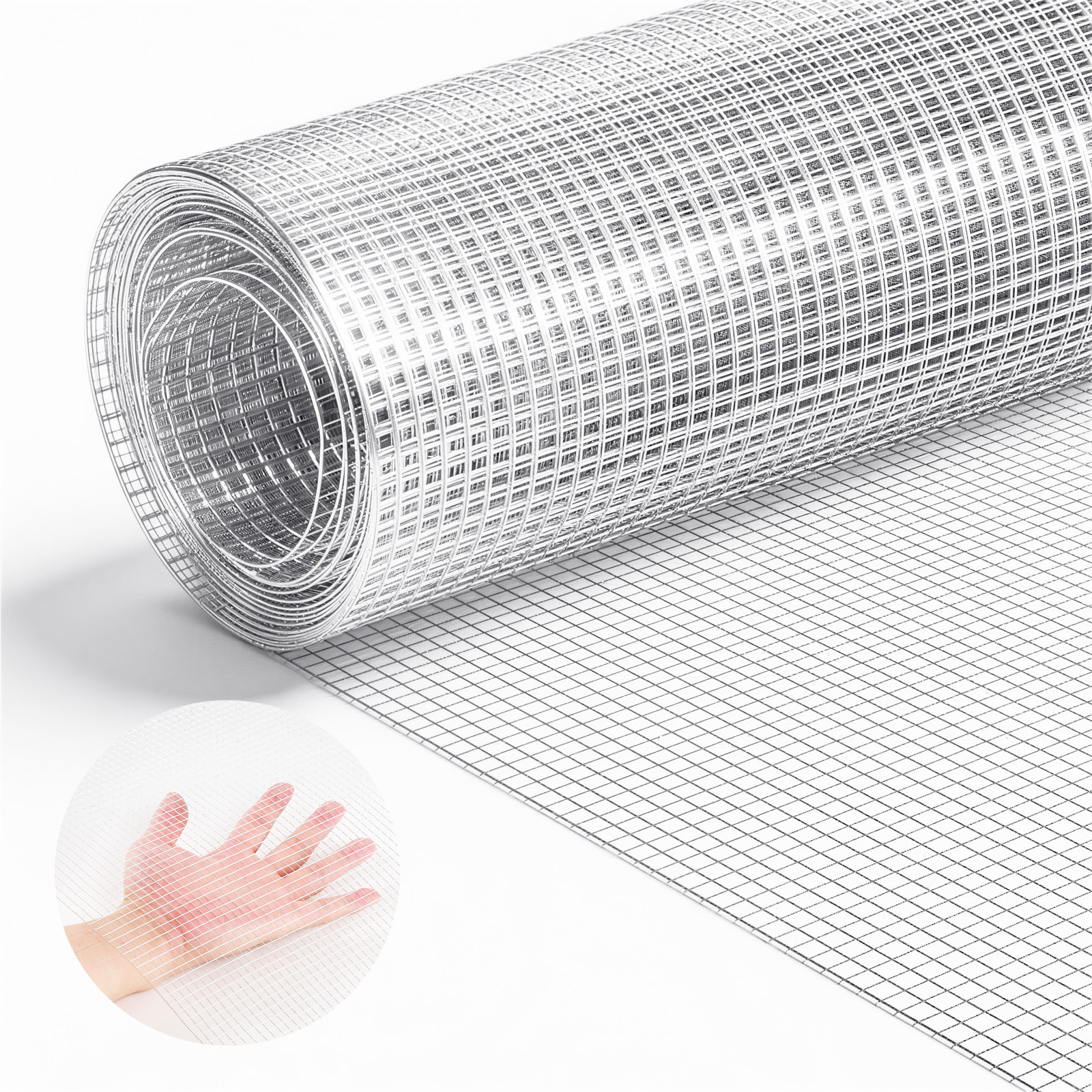 Vevor Hardware Cloth, 1/4 Inch 39.3 Inch X 16.4 Ft Chicken Wire Fence, Galvanized After Welding Metal Wire Mesh Roll, Garden Plant Welded Fencing Roll, Supports Poultry Netting Cage Fence