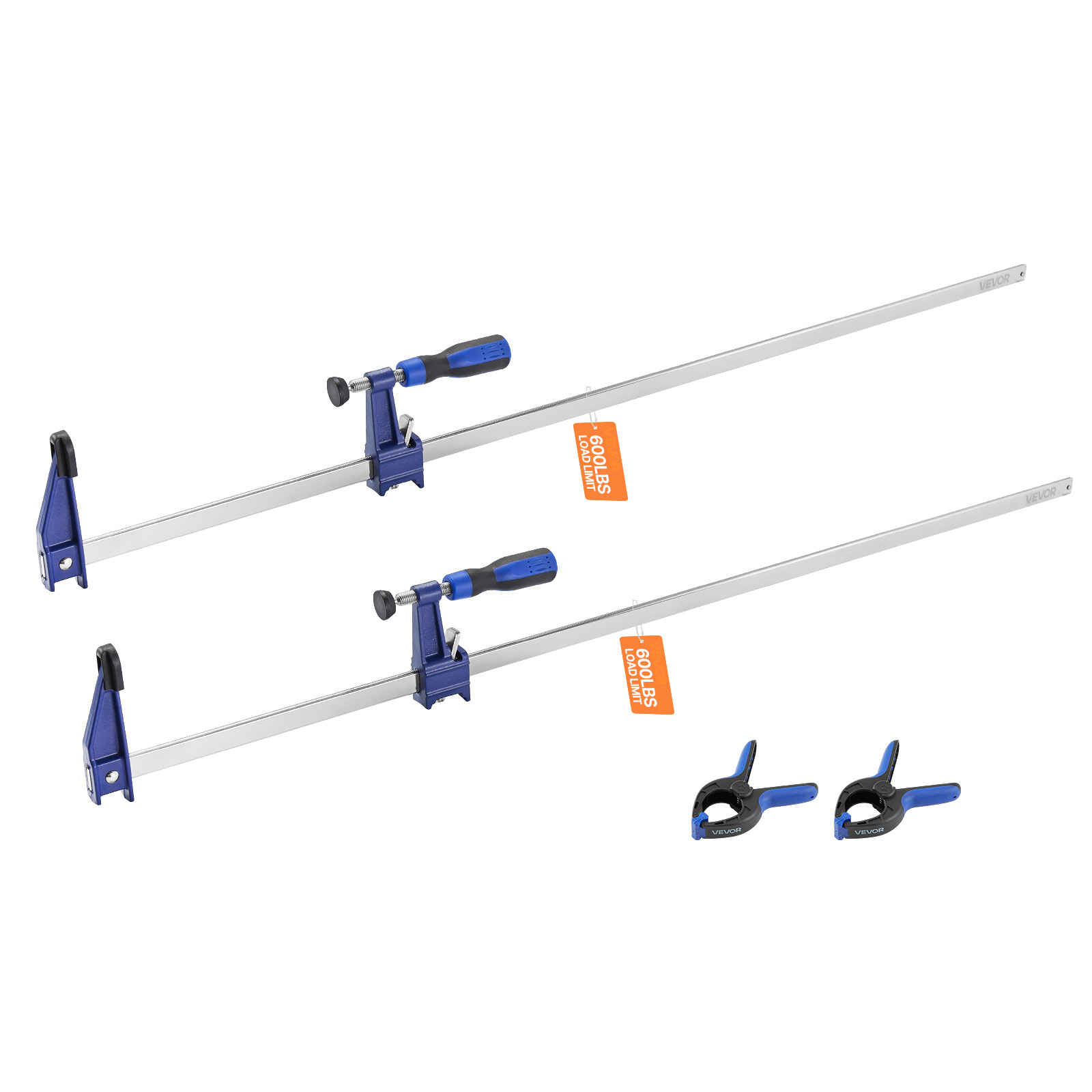 Image of Vevor Bar Clamps For Woodworking, 2-pack 91.4 Cm Opening, Lockable F-clamp With 272 Kg Load Limit, 63.5 Mm Depth, Cast Iron And Carbon Steel, , Wood Clamps For Woodworking Metal Working