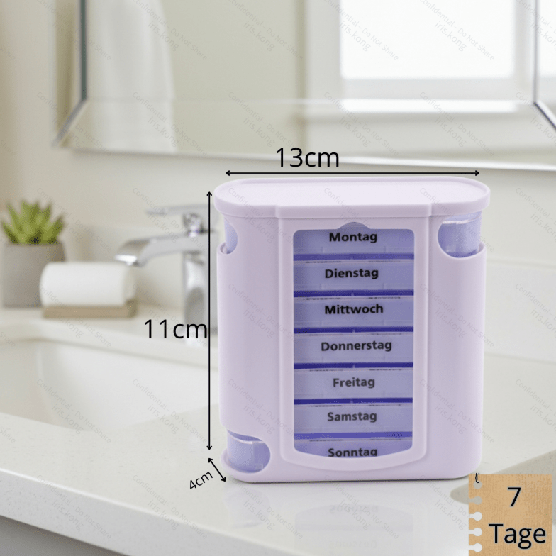3x Pill Organizer For 7 Days - Morning, , Evening, Night Medication Box, Pill Case, Pill Container