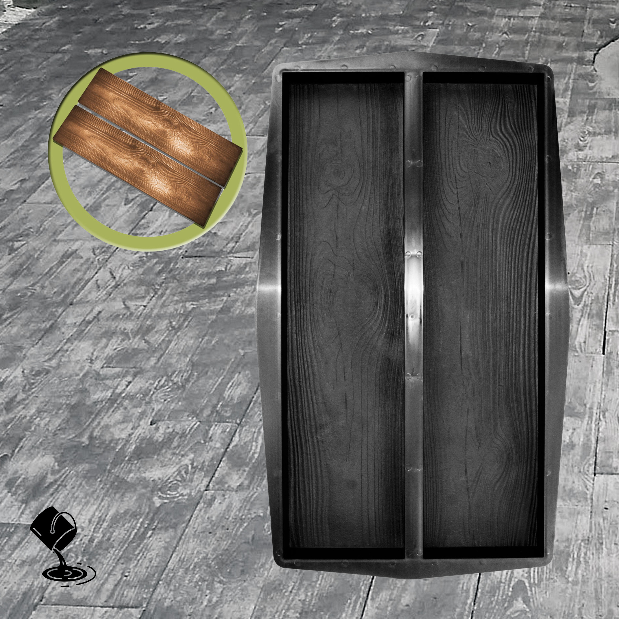 Concrete Mold Terrace Decking Floor Look 2-in-1 Stones Molds Decking Floor Slabs Winter Garden