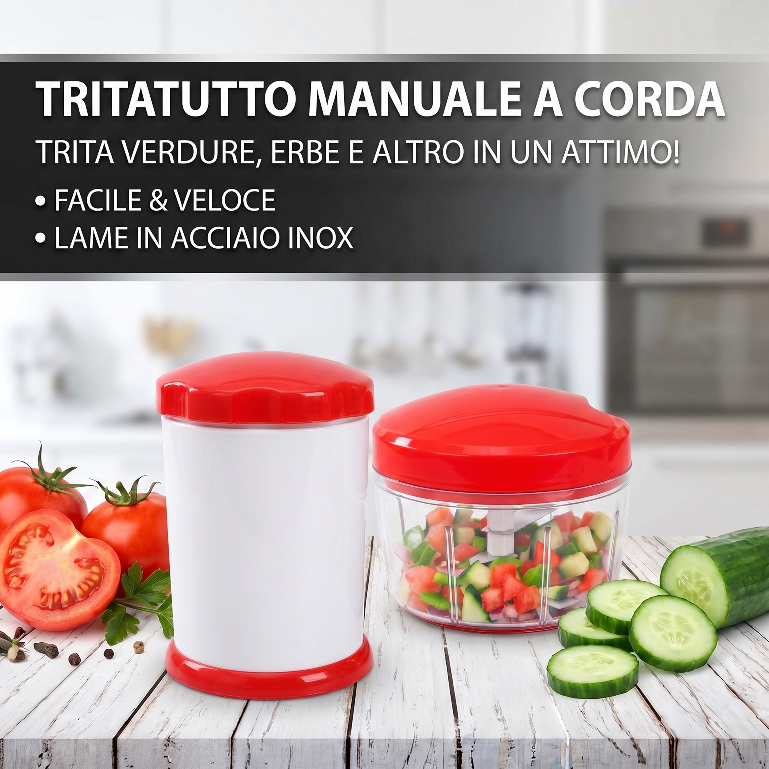 TEMU 2-in-1 Manual Rotary Grater And Multi-functional Hand Chopper - Vegetables, Herbs, Garlic, And Onions - Cheese Grater - Space-saving Mini Food