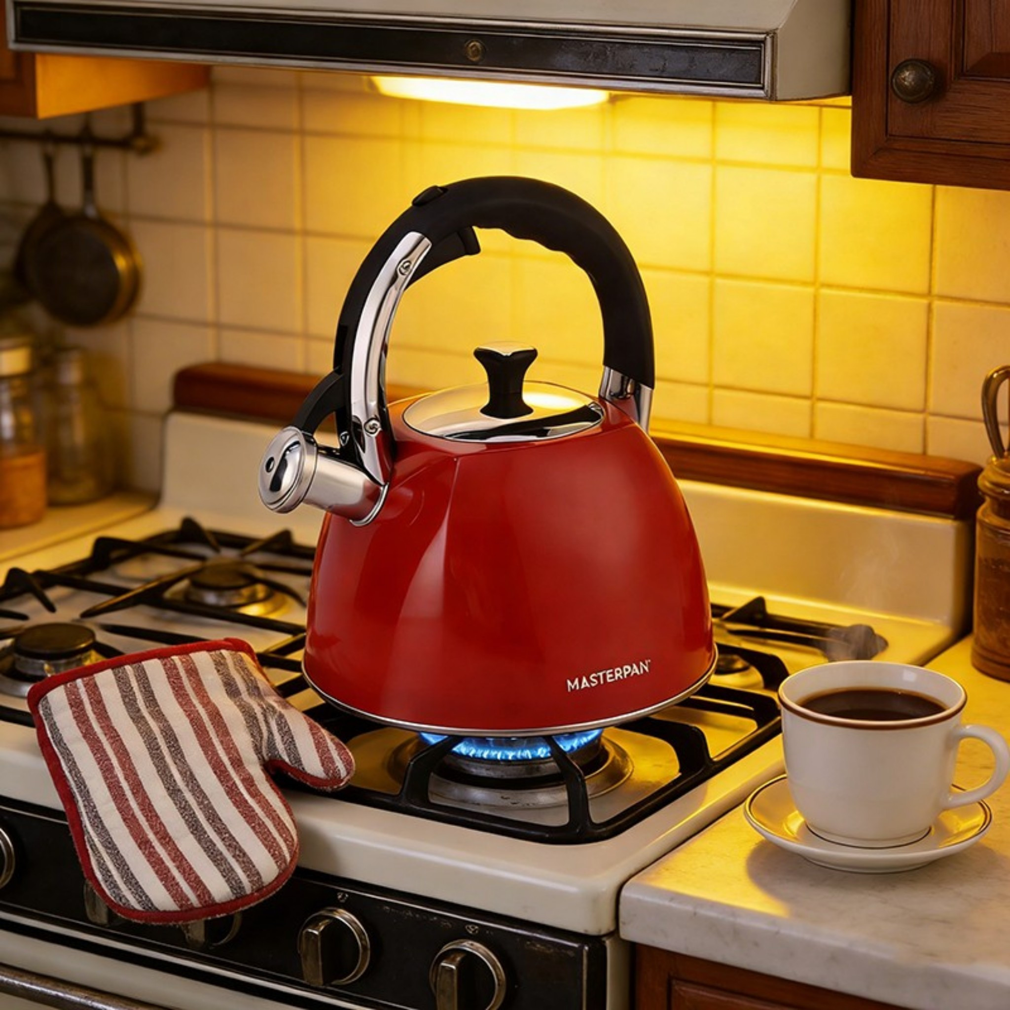 Masterpan - Large Stainless Steel Kettle / 3l Kettle / Induction Kettle / Gas Kettle / 5 Colors