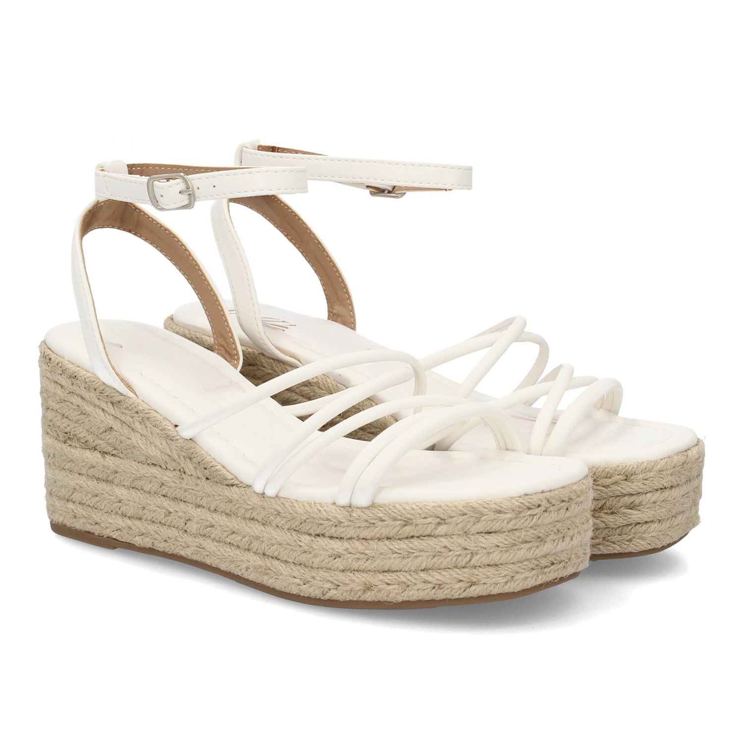 Women's Wedge Sandal With Thin Straps Design, Jute-lined Platform Ideal For Summer, Lightweight And Flexible Sole, Adjustable Closure