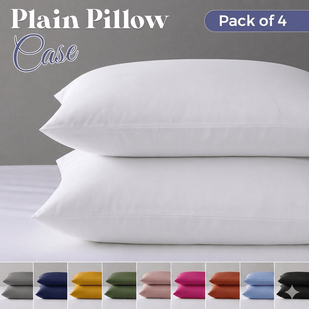 TEMU Pack Of 4 Pillowcases – & Breathable Cotton, Hair & Pillow Cover, Smooth, Envelope Closure Pillowcase, Machine Washable, High Quality, In
