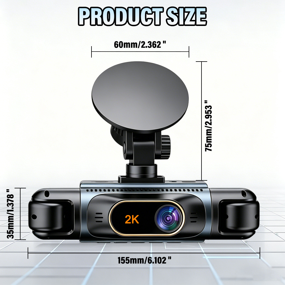 4-Channel 2K Dash Cam with 360° Full Coverage