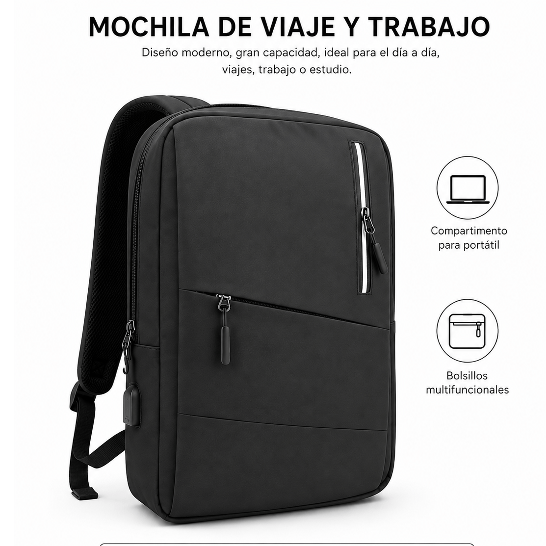 TEMU Mochila Gran Capacidad, Mochila de Viaje y Trabajo con Compartimento Bolsillos Multifuncionales
