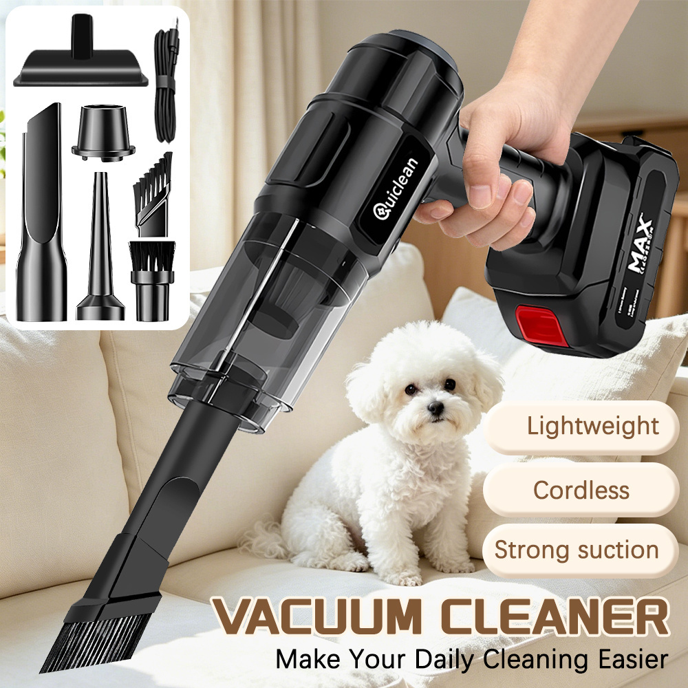TEMU Portable Cordless Car Vacuum For Pet Hair – Strong Suction Handheld Cleaner For Hardwood Floors & Carpets, Usb Rechargeable Cordless For Car,