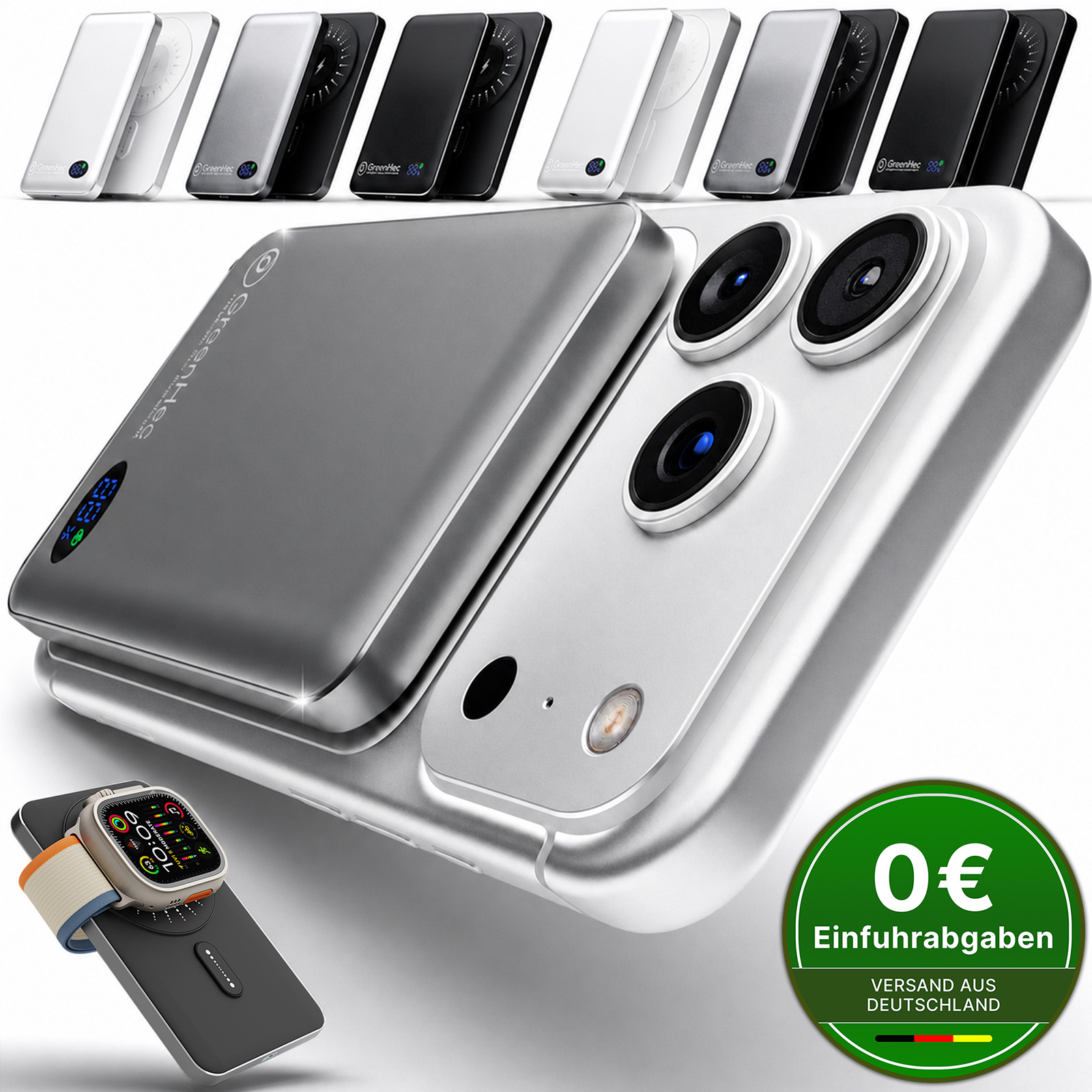 Magnetic Power Bank 10000mah 5000mah With Led Display | Wireless Fast Charging Compatible With Magsafe - Iphone 17/16/15/14/13/12 Pro Max | Usb-c External Battery