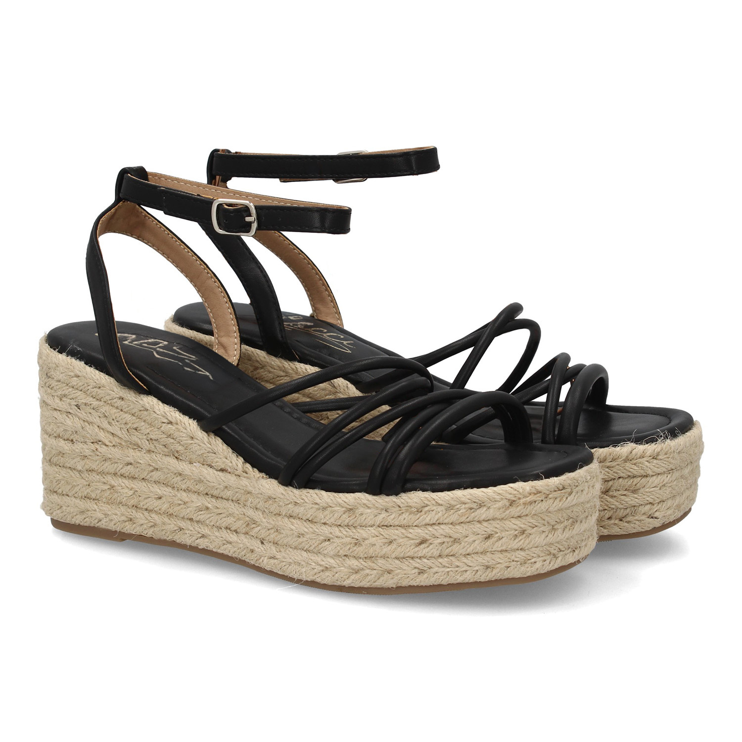 Women's Wedge Sandal With Thin Straps Design, Jute-lined Platform Ideal For Summer, Lightweight And Flexible Sole, Adjustable Closure