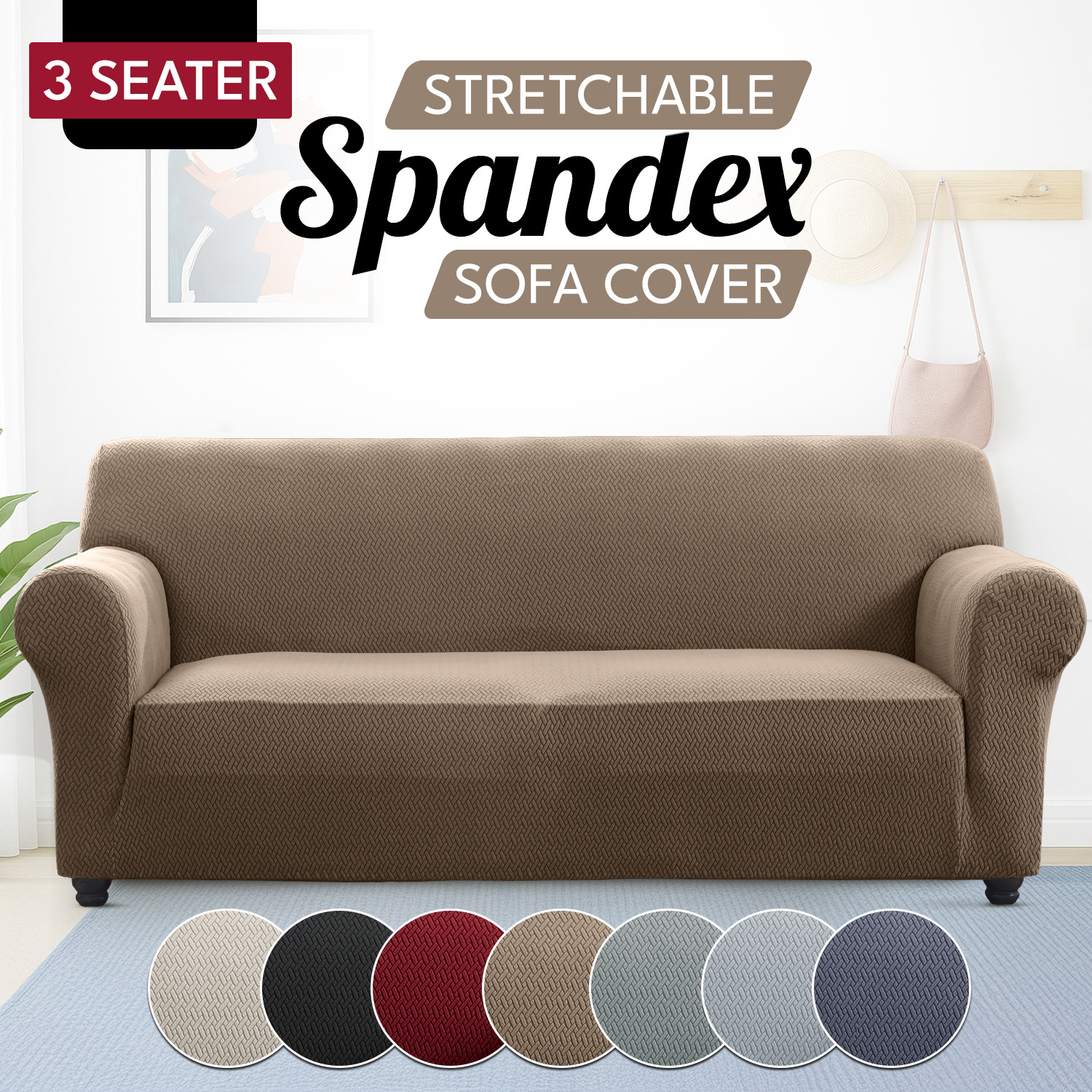 TEMU 1pc Elastic Stretchable Spandex Sofa Cover – Non Slip Couch Cover, 1, 2, 3 Seater Polyester Furniture Protector, Anti-slip & Pet-friendly Sofa