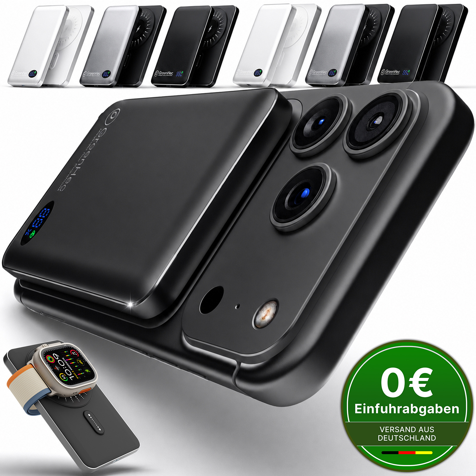 Image of Magnetic Power Bank 10000mah 5000mah With Led Display | Wireless Fast Charging Compatible With Magsafe - Iphone 17/16/15/14/13/12 Pro Max | Usb-c External Battery