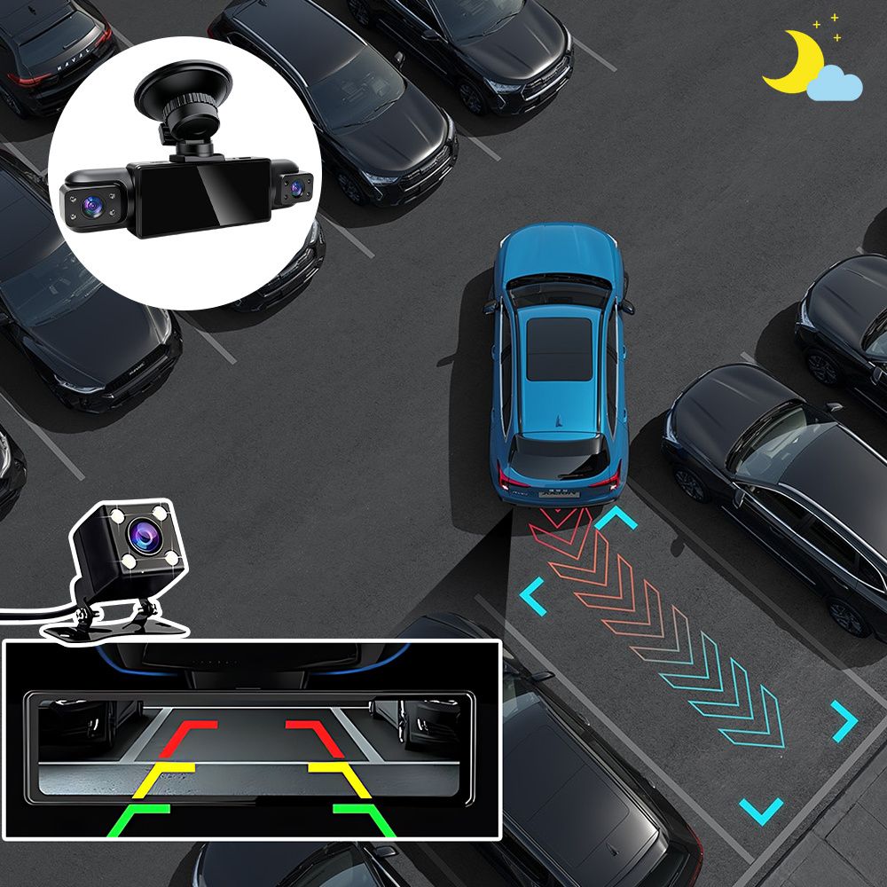 4-Channel 2K Dash Cam with 360° Full Coverage