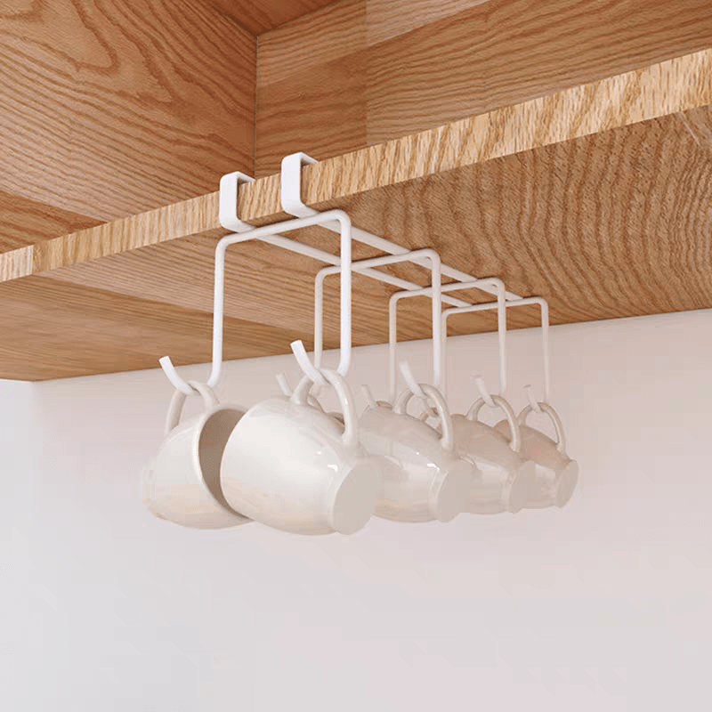 TEMU Organizador Colgante Estante con 6 Ganchos, Soporte para Tazas, Utensilios, Llaves y Accesorios, Sin Taladro, Ahorra