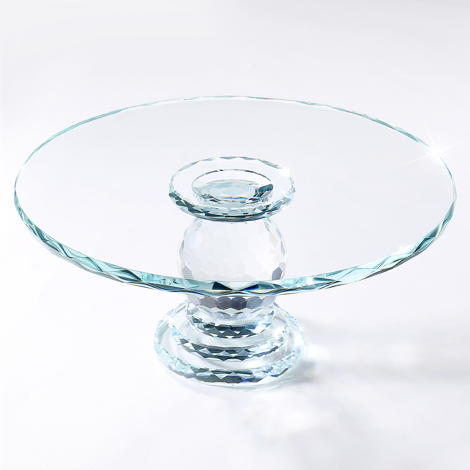 Glass Display Stand, Round Transparent Display Riser For Christmas Parties, Weddings, Birthdays Celebrations
