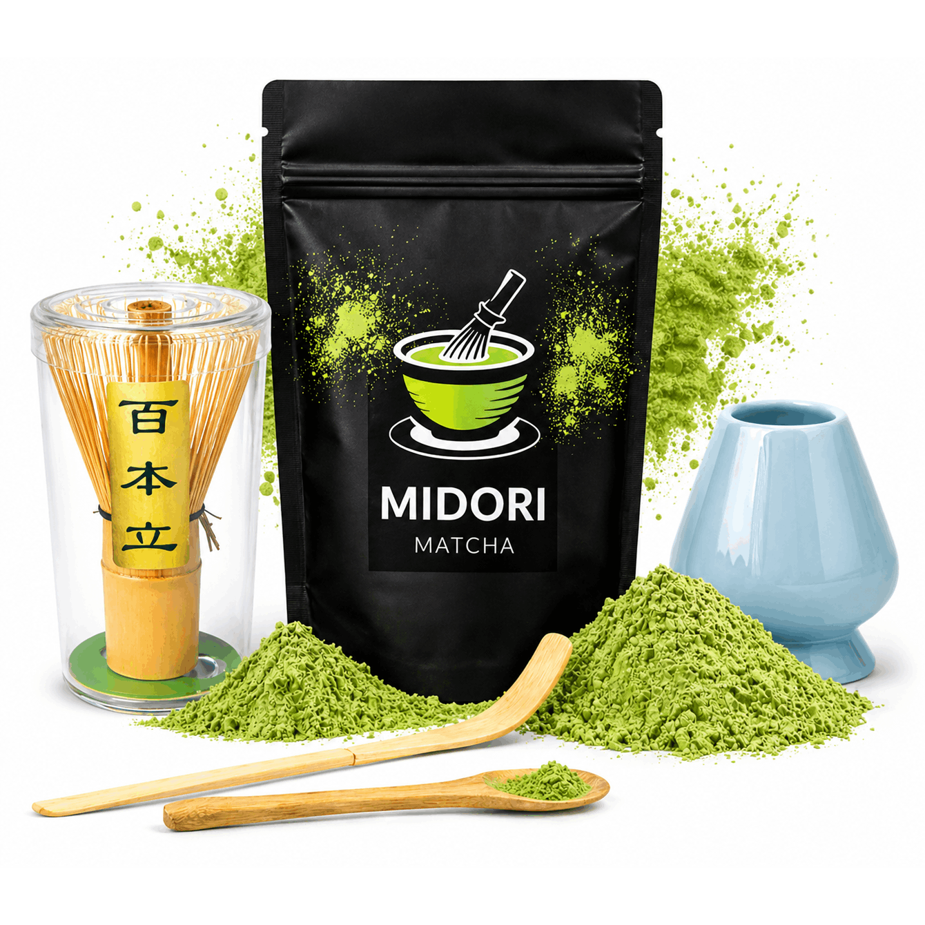 TEMU Set Matcha Giapponese 50g + 4 Accessori | Set Regalo Naoshi con , Chashaku, Accessori per la Preparazione