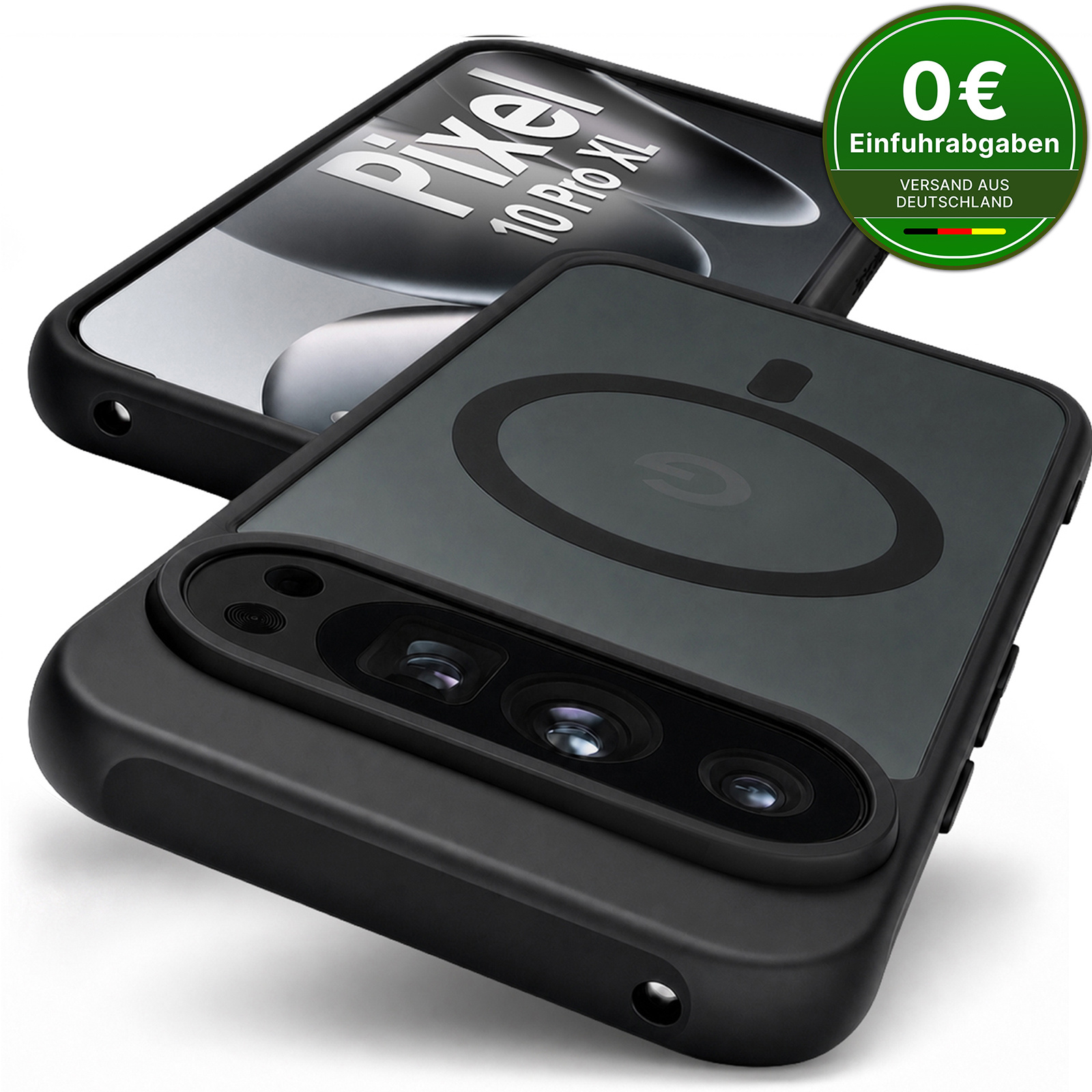 Image of Matte Phone Case With Magnetic Ring For Google Pixel 11/10/9/8/7/6 – Frosted Protective Cover, Magsafe-compatible, Shockproof, Anti-fingerprint, Camera Protection (pro, Pro Xl, A)