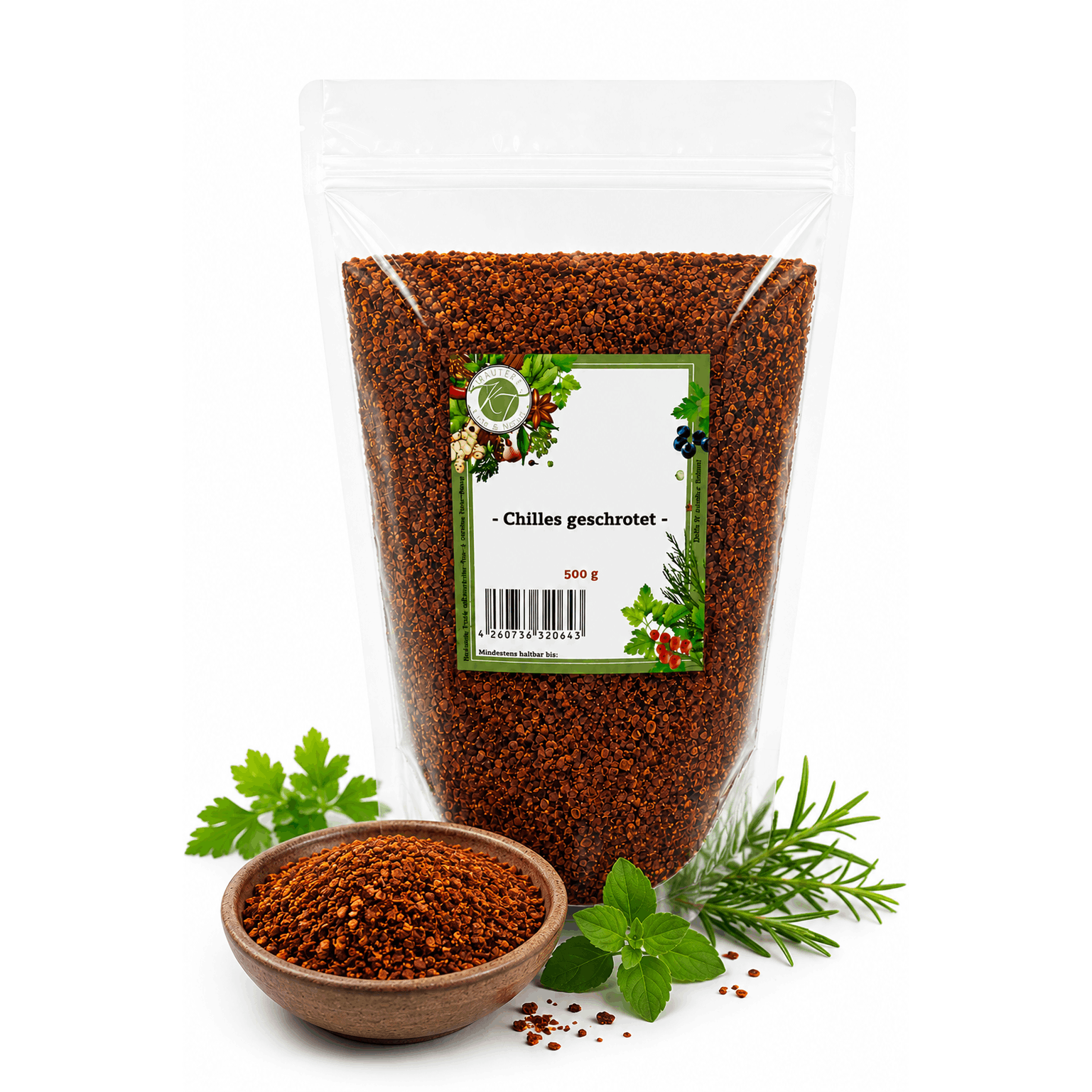Kt Chilies Crushed Without Seeds Coarse Ground Chili Peppers - 1a Quality