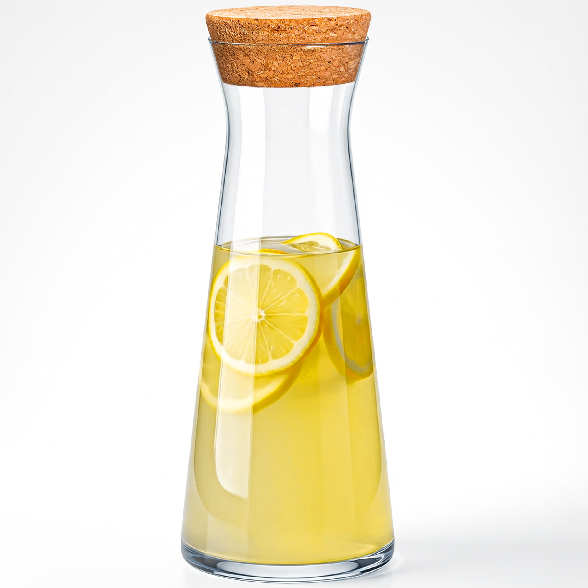 Water Carafe With Lid – 1 Liter, Glass, Dishwasher-safe, Stylish And Stable, With Cork Closure
