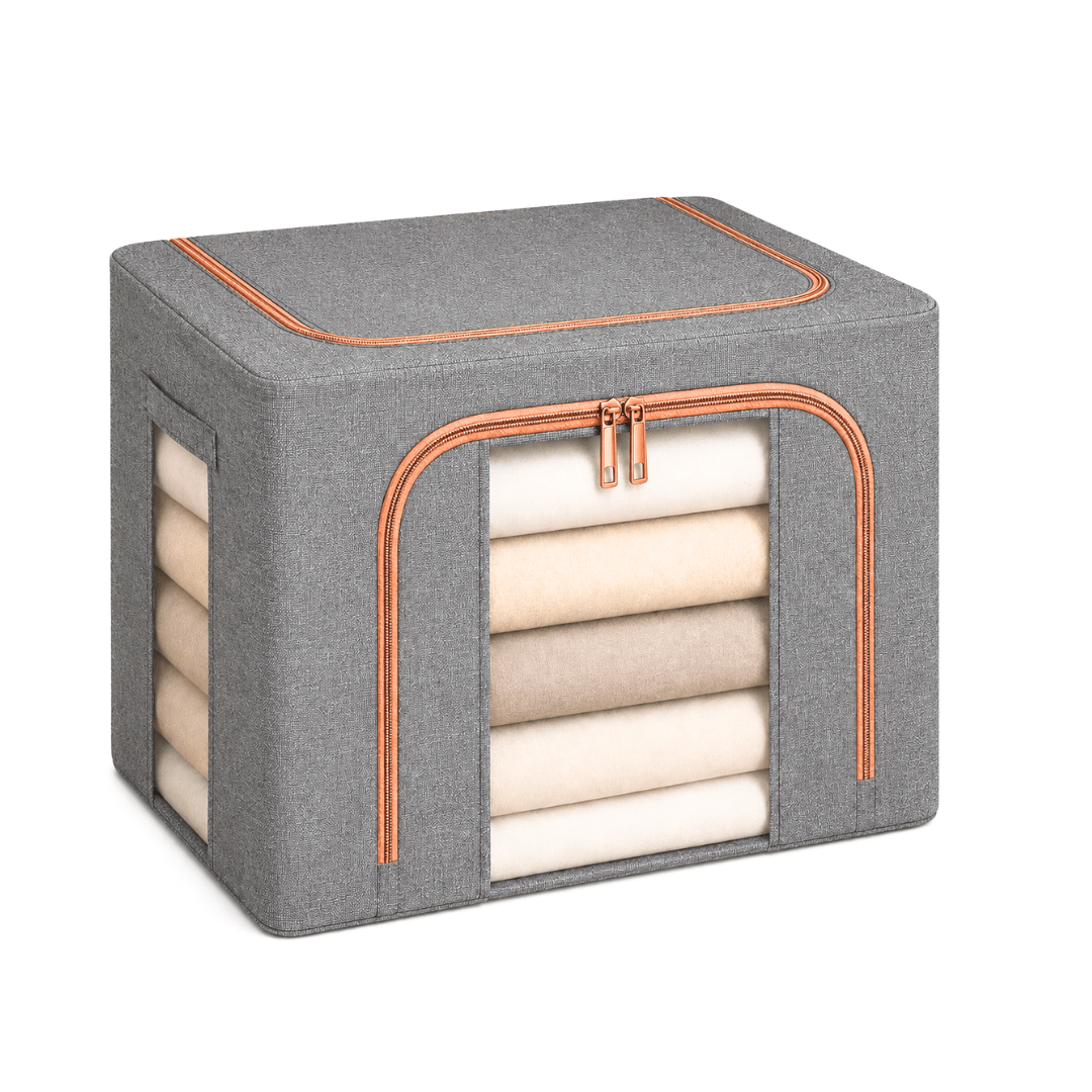 TEMU Rigid Wardrobe Boxes With 66l Hinge, 1pc Set Of 1 Space-saving Wardrobe Container, Metal Foldable Wardrobe Organizer With Reinforced Handles