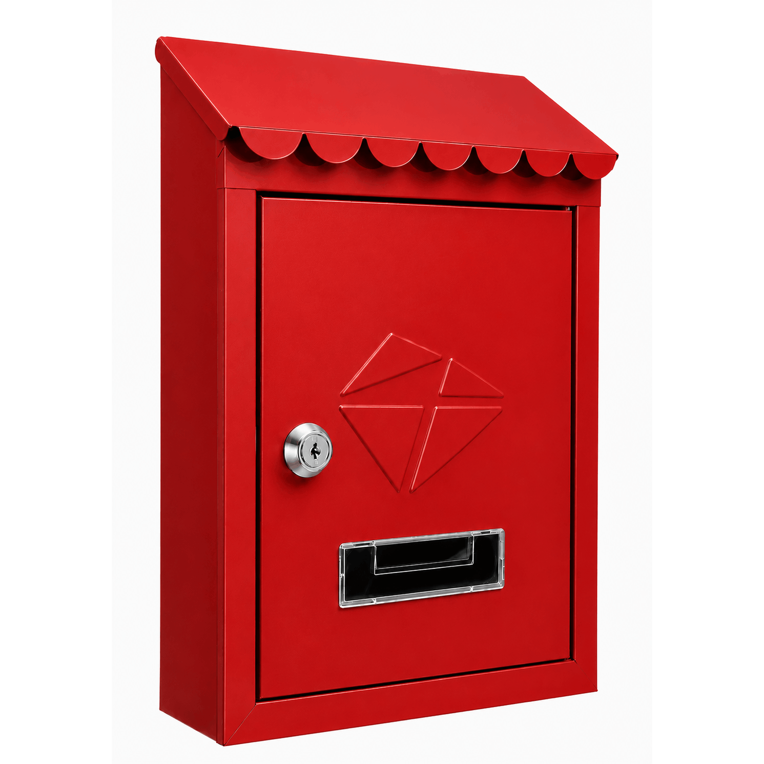 TEMU Kippen 10005BR - Cassetta Postale da Parete "IRON" - con Serratura e 2 Chiavi - Antipioggia, Finestra Ispezione, Design Moderno - Dimensioni: