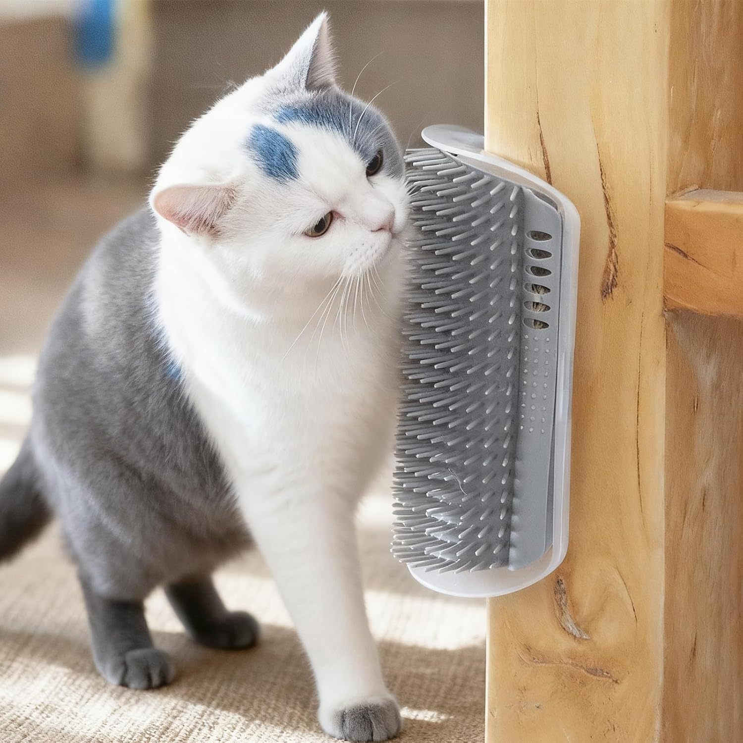 TEMU Herramienta de Autolimado para Gatos, Peine Masajeador de Esquina, Rascador en la Pared para Gatitos de Pelo Corto y Largo, Cepillo de Interior