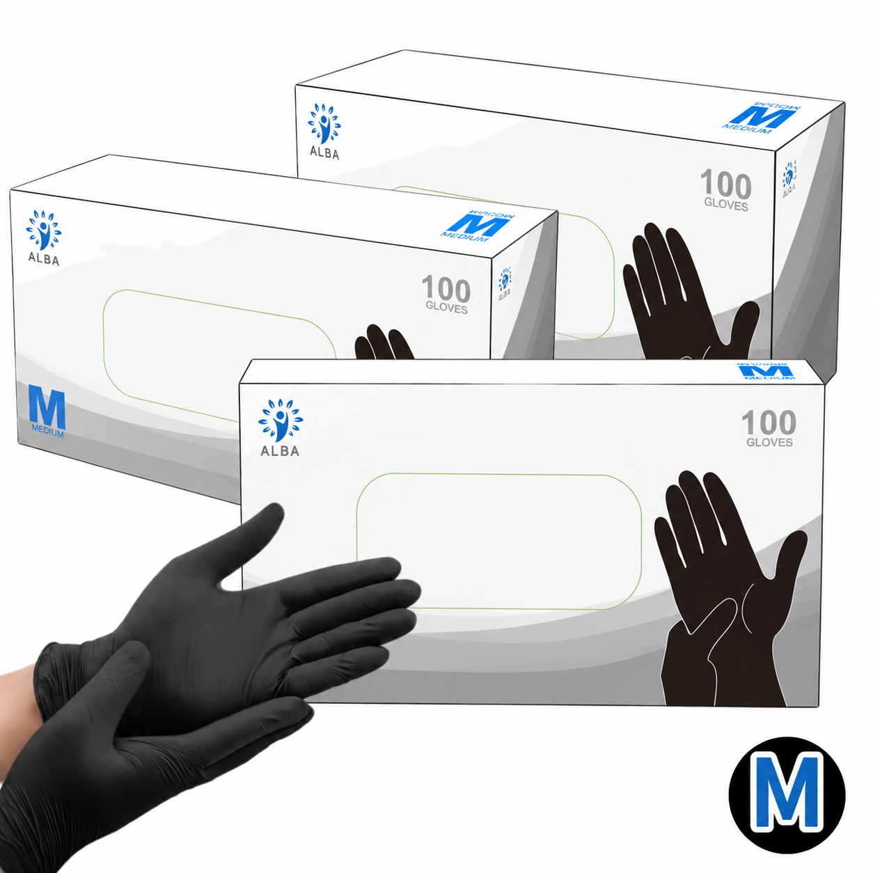 TEMU Guantes Negros sin Polvo Multiusos Tallas XL, Pack de 3 Cajas (300 Unidades), Desechables y Flexibles para Limpieza del Hogar, Cocina, Tatuajes,