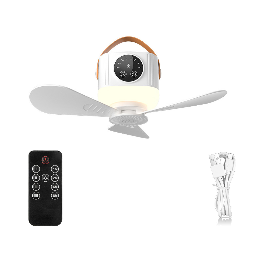 7200mAh Mini Remote Control Ceiling Fan with LED Night Light