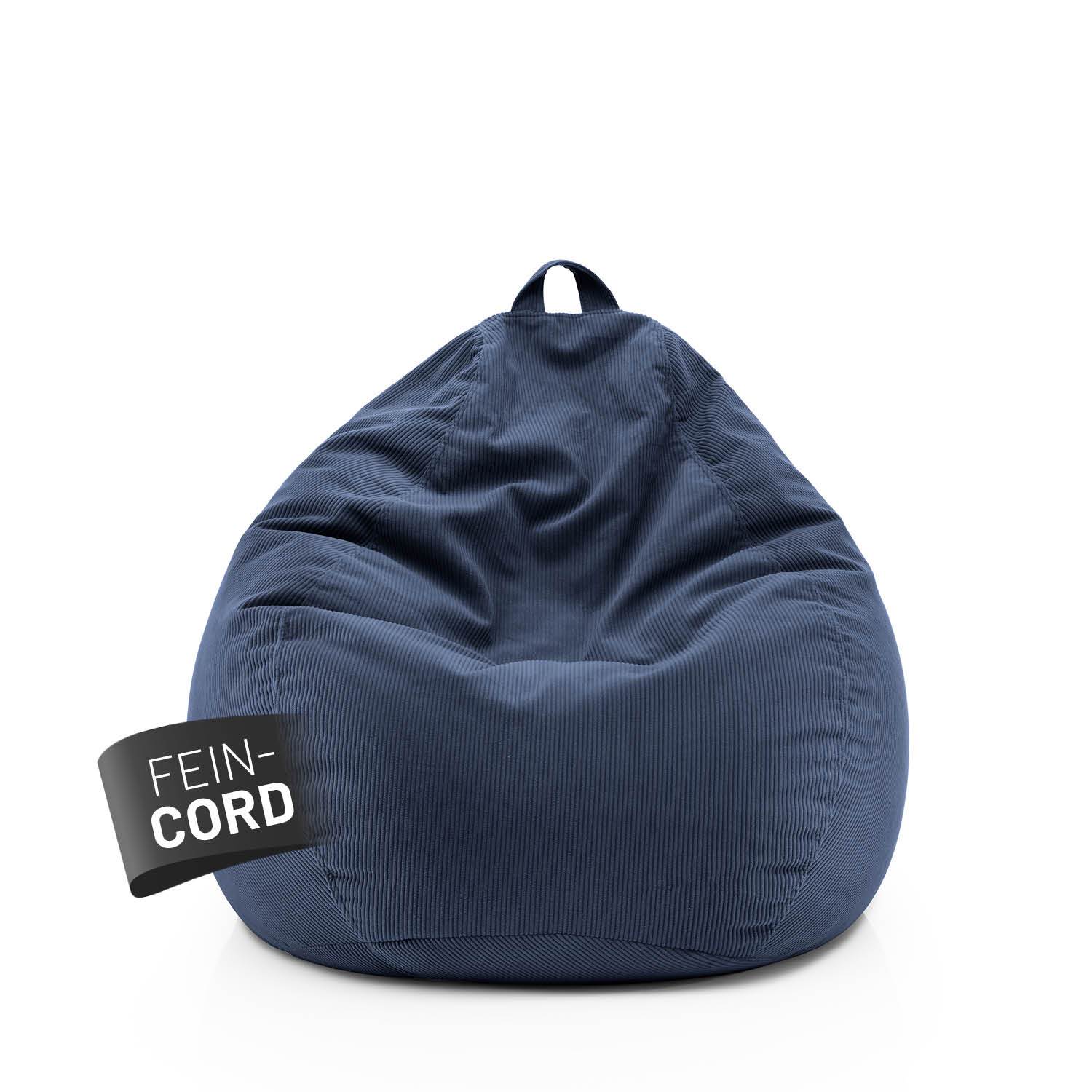 Lumaland Line Seat Bag Fine Cord L - 185 L | More Comfortable Sofa Chair Cord – Ideal As A Pouf | Eps Pearl Bean Bag With Filling | Indoor Seat - Washable | Lounge Bag For Adults & Teenagers