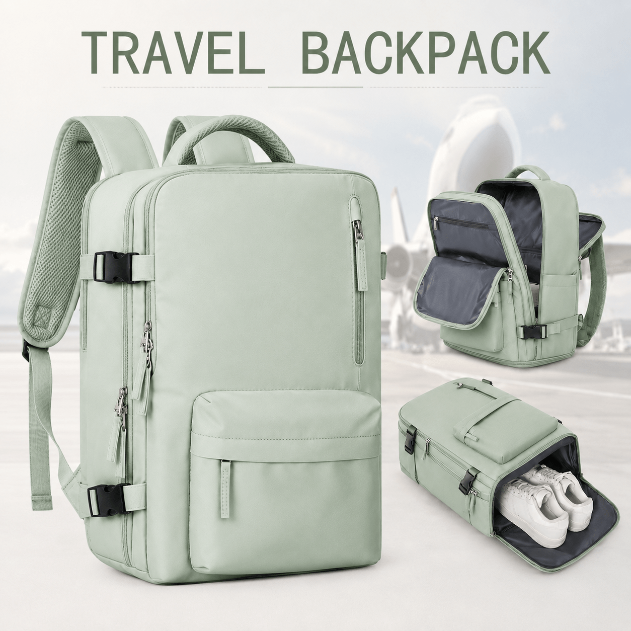Image of Lager Large-capacity Multifunctional Backpack, Size 44×29×19 Cm, Multiple Colors , A Must-have For Travel. Multi-compartment Structure With Storage Space.