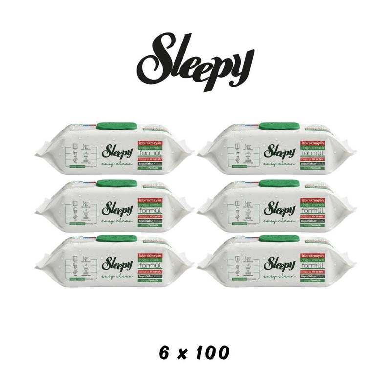 Easy Clean Wet Wipes, 6 × 100 Sheets, , White Soap, Green