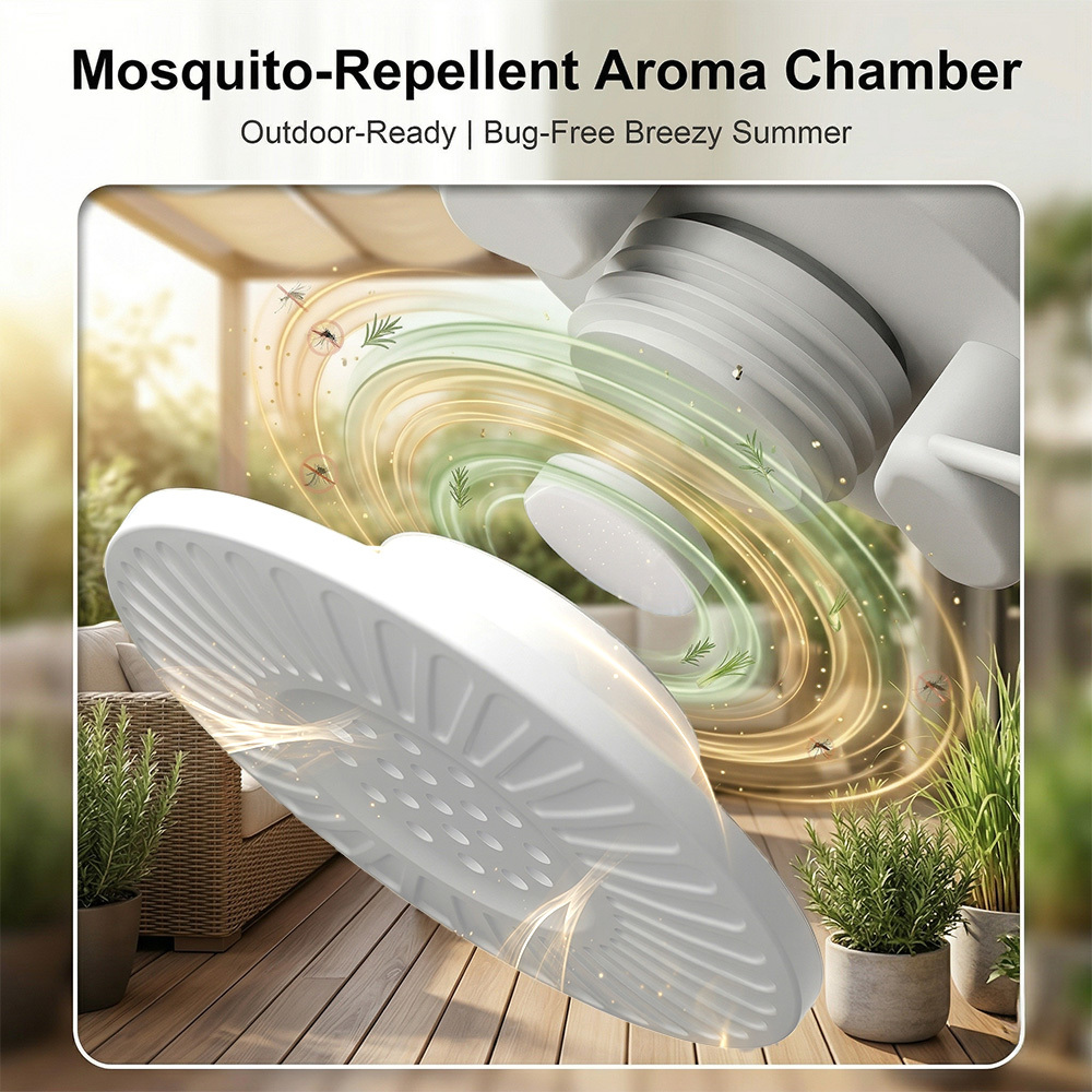 7200mAh Mini Remote Control Ceiling Fan with LED Night Light