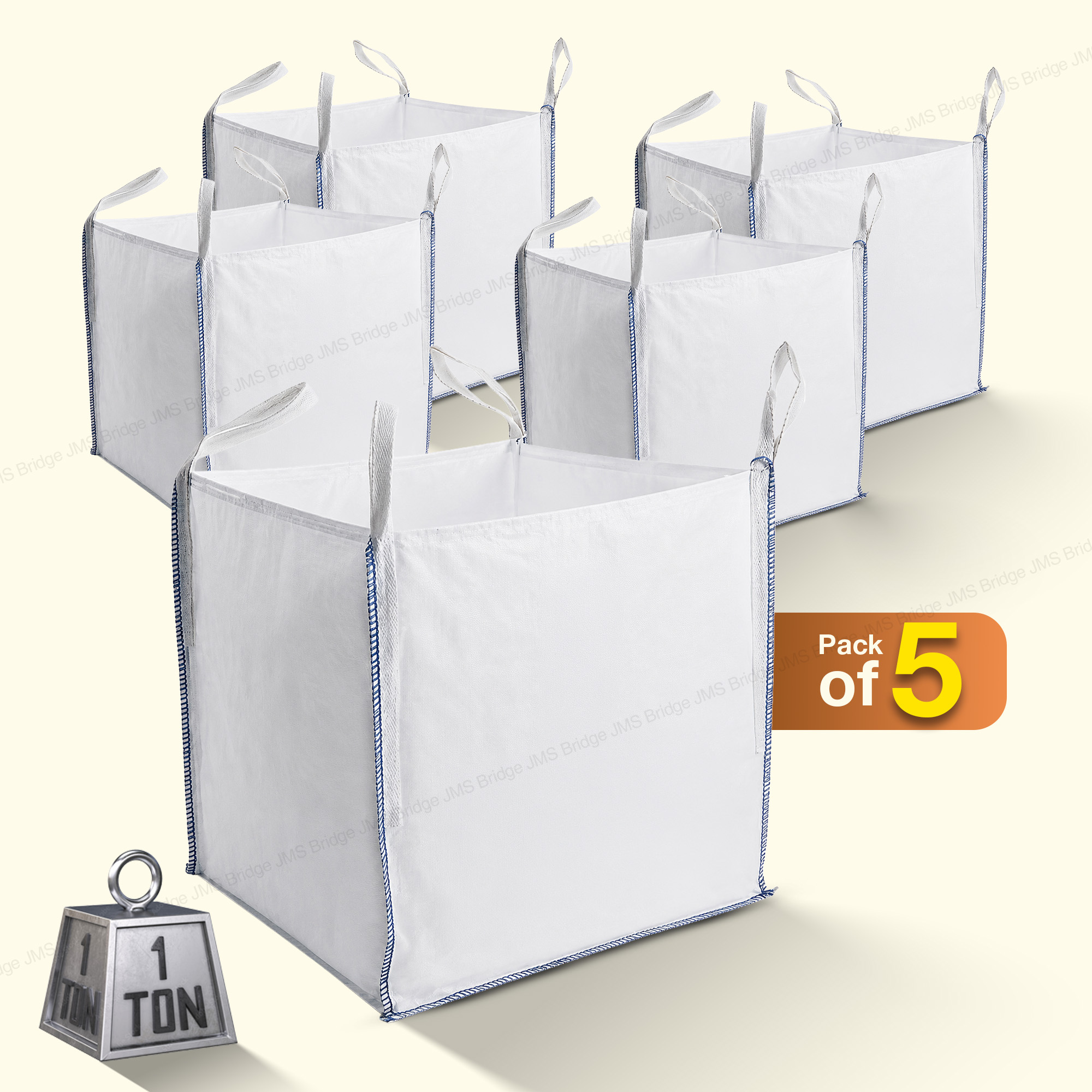 TEMU Tonne Bags 1 Tonne Bags – Heavy Duty Bulk Bags For Garden Waste, Sand, , Construction & Storage – Bags 86x86x86cm With Lifting Loops