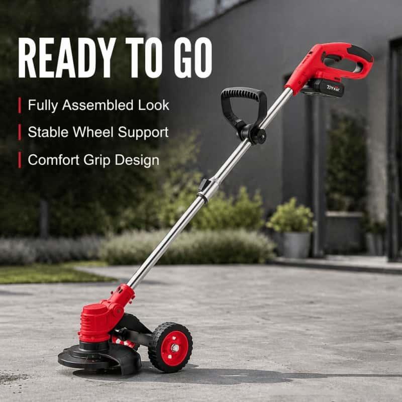 Garden Grass Trimmer Kit, Lawn Edger Tool Set With Adjustable Handle, Easy Assembly Yard Maintenance Tool, Outdoor Gardening Accessories