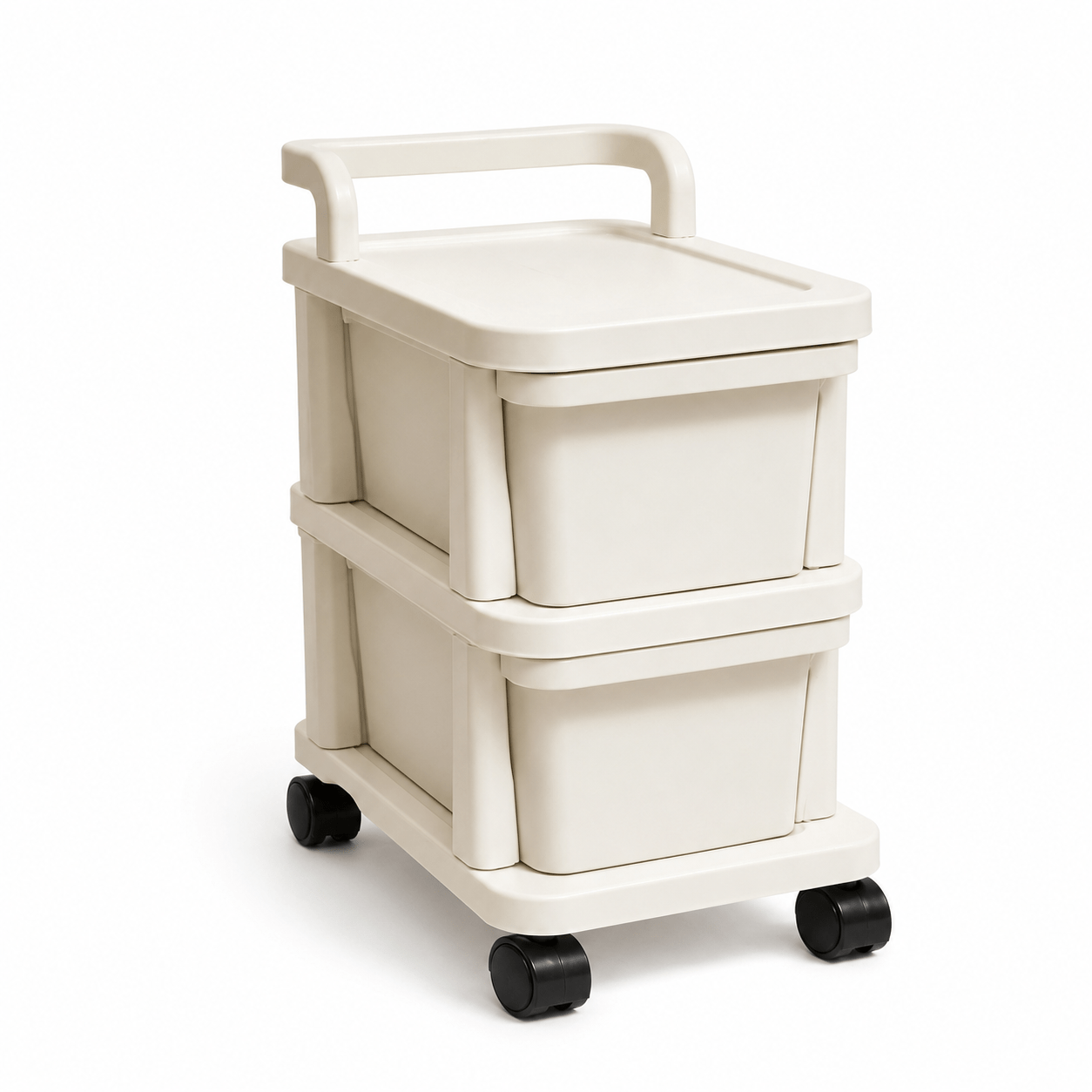 TEMU 2 Tier Plastic Storage Drawer Trolley With Wheels, Mobile Storage Cabinet For Home, Office, Kitchen & Bathroom