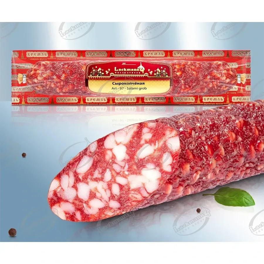 Image of Coarse Salami "syrokoptschonaja", Pork And Beef, Aged, Cold-smoked 250g (97) Coarse Salami "syrokoopchennaya" (pork-beef), Fermented, Dry-cured
