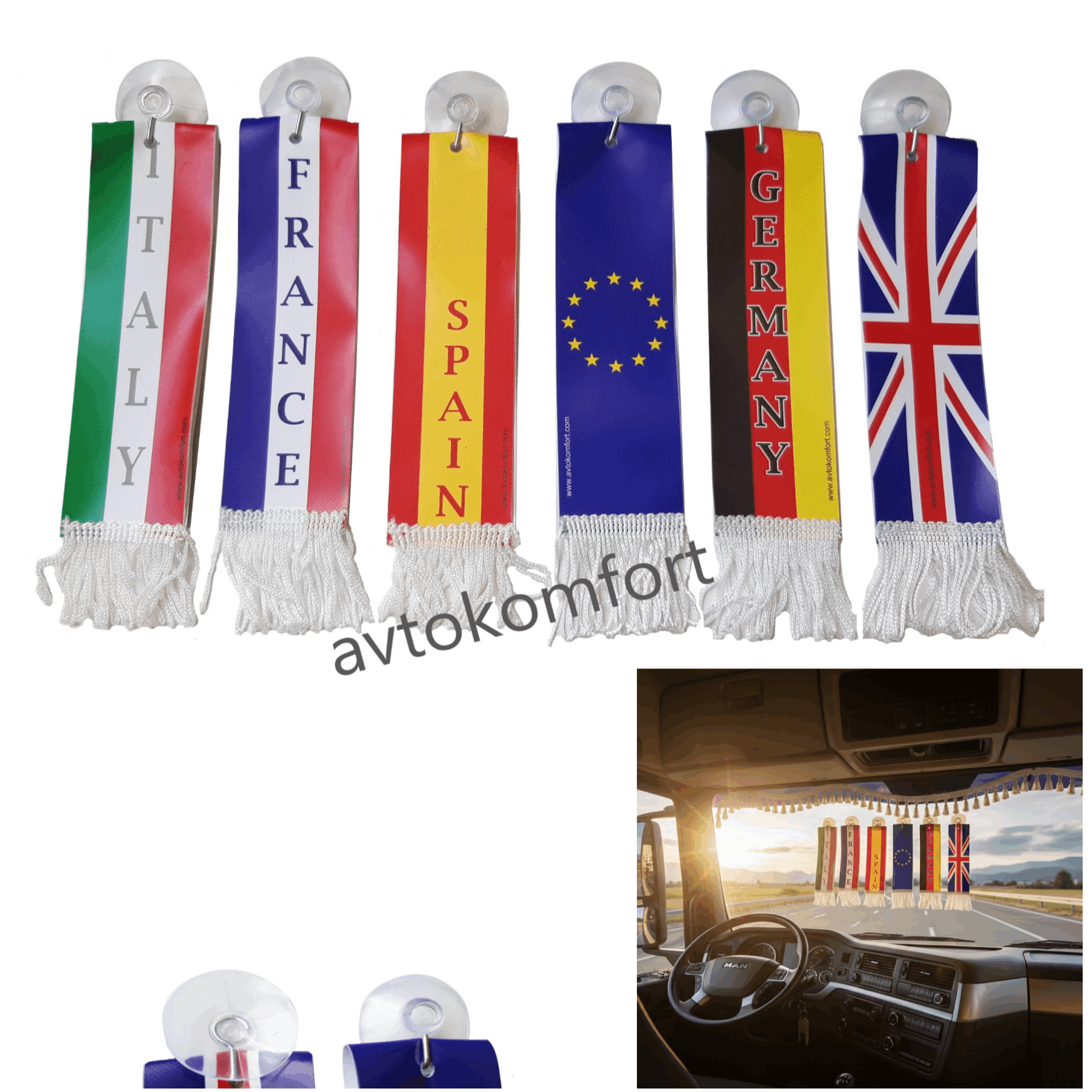 Image of 6-piece Set Of Decorations For Car And Truck Windshields