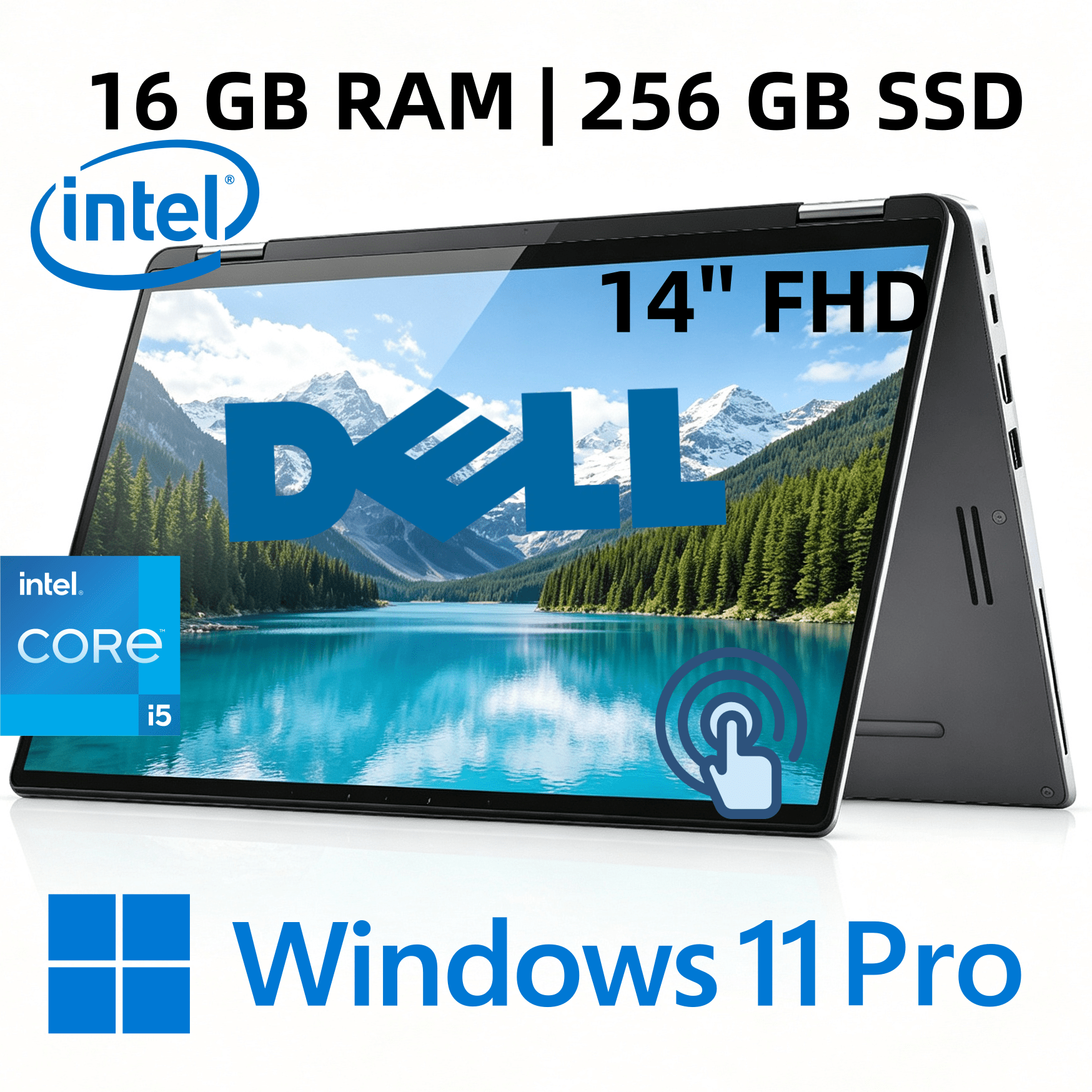 Image of Dell 7400 2 In 1 Touchscreen 14" Fhd, -8265u, 16 Gb , 256 Gb Ssd, Silver, Us () Keyboard, Pro