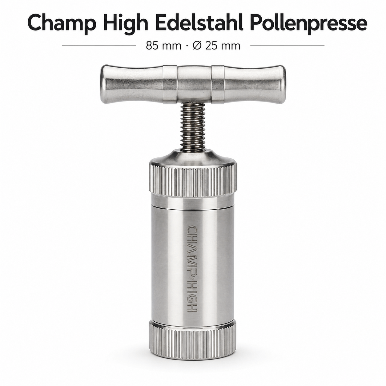 High Stainless Steel 85 Mm, Metal Press With Screw Mechanism, Compact Press Made Of Stainless Steel, Ø 25 Mm
