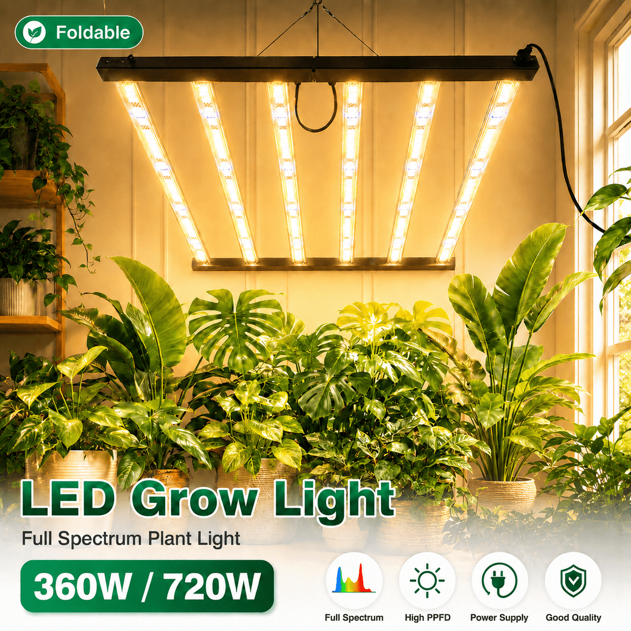 Image of Led Growing Light Bar, Hanging Growing Lamps Seedling Daisy Chain, 10-100% Dimmable Board For Indoor Plants, Vegetables, Flowers, Grow Tent