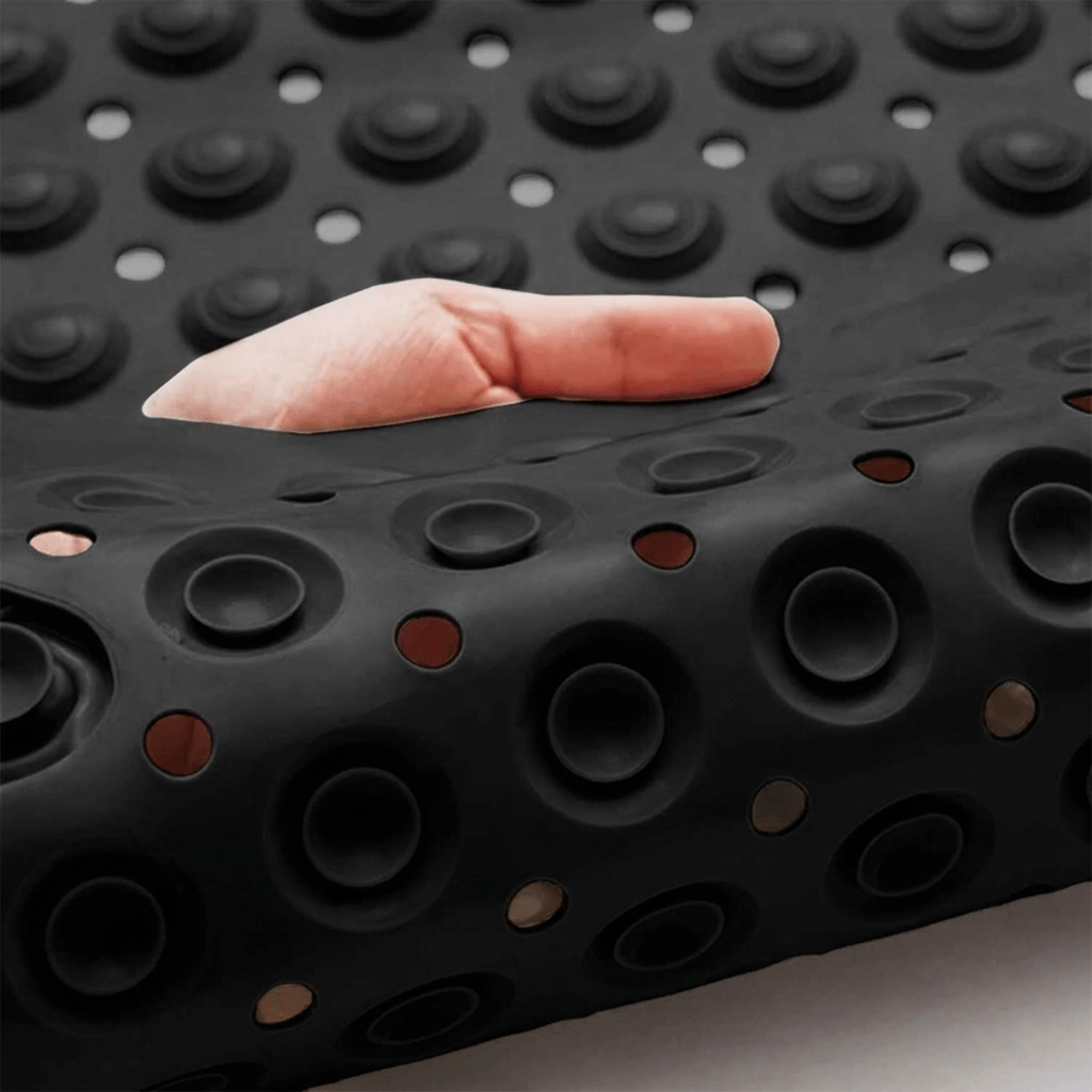 Solid Color Non-Slip Bath Mat with Drainage Holes