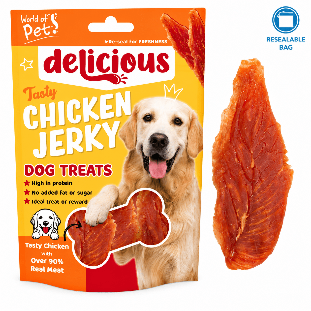 TEMU Pack Of 2 Chicken Jerky Dog Treats – Dog Snacks, High Protein Reward Treats For Training, Everyday Chews For Adult Dogs