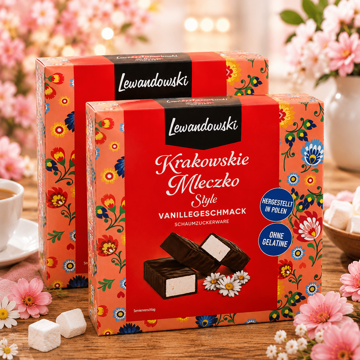 Marshmallow Sweets With Vanilla Flavor In Cocoa Glaze, Lewandowski Krakowskie Mleczko Style 400g